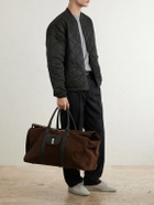 Canali - Leather-Trimmed Suede tote