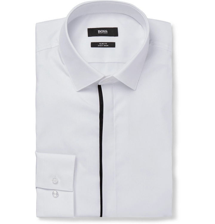 Photo: Hugo Boss - White Jamis Slim-Fit Cutaway-Collar Cotton Shirt - Men - White