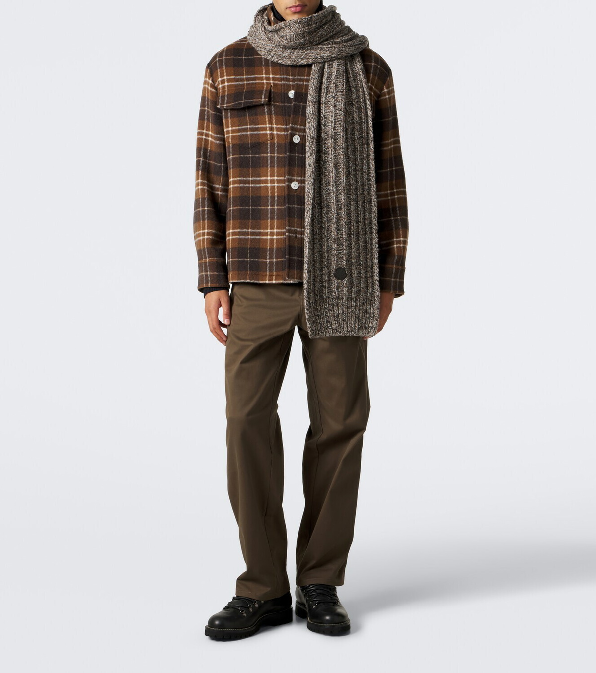 Moncler Wool-blend tweed scarf