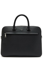 Boss Logo Grained Leather Briefcase - Black - One Size