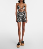 The Attico Zebra-print cotton muslin romper