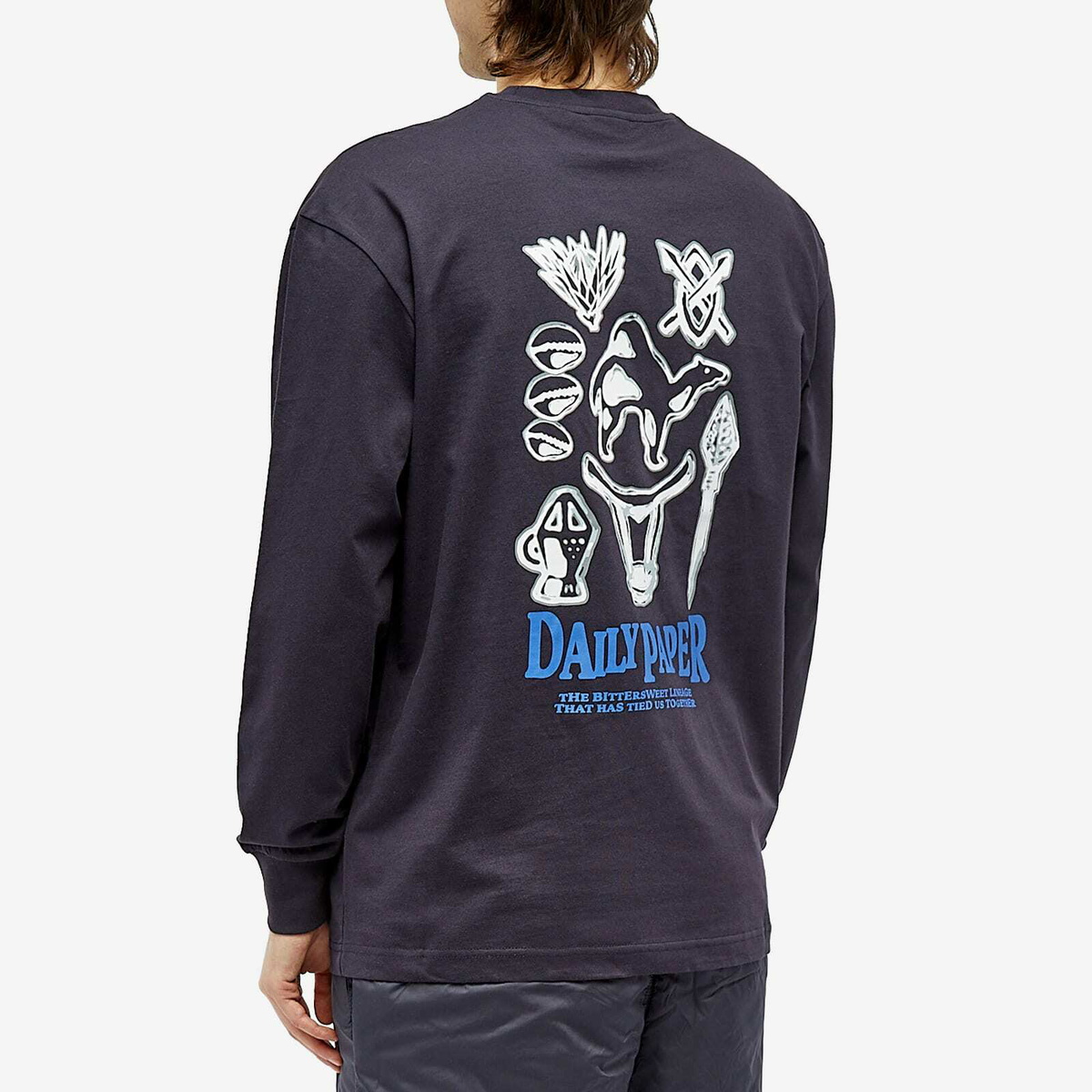 Daily Paper Men's Rami Long Sleeve T-Shirt in Deep Navy