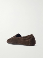 CELINE - Logo-Appliquéd Suede Loafers - Brown