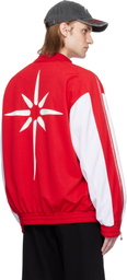 KUSIKOHC Red & White Full Zip Fleece Track Jacket