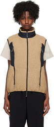 ROA Beige Polar Zip-Up Vest