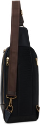 master-piece Navy & Brown Gloss Sling Backpack