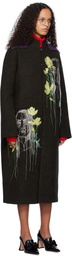 AO Yes Khaki Embroidered Coat