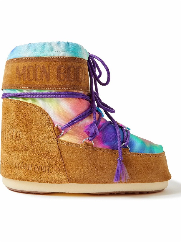 Photo: Palm Angels - Moon Boot Fleece-Lined Printed Canvas and Suede Snow Boots - Brown