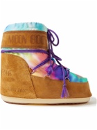 Palm Angels - Moon Boot Fleece-Lined Printed Canvas and Suede Snow Boots - Brown