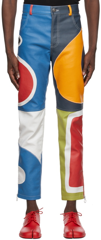 Photo: Charles Jeffrey Loverboy Multicolor Faux-Leather Patch Trousers