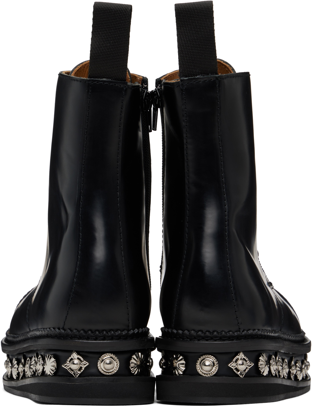 Toga Virilis Black Leather Platform Boots Toga Virilis