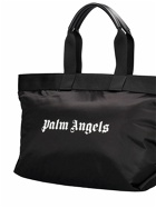 PALM ANGELS Logo Print Leather Tote Bag