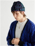 Aries - Space-Dyed Logo-Jacquard Knitted Beanie