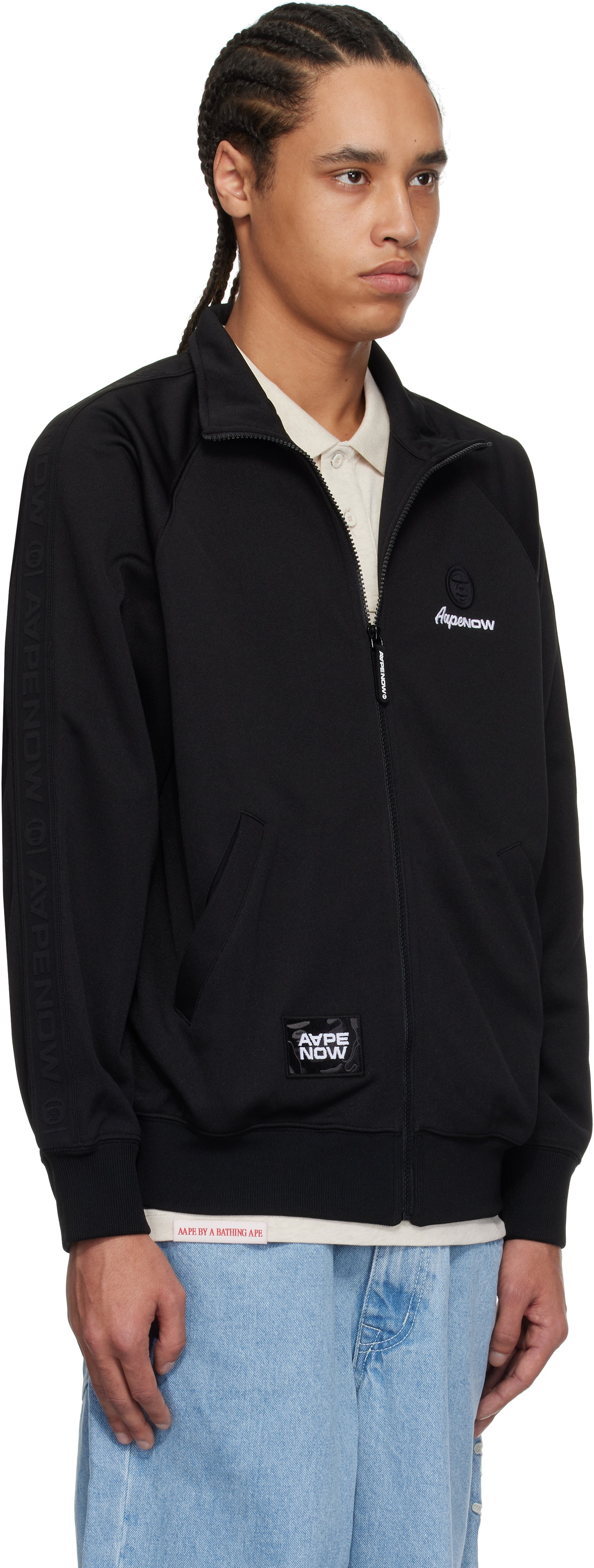 AAPE by A Bathing Ape Black 'AAPE Now' Zip Up Sweater