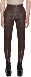 Rick Owens Purple Easy Strobe Leather Cargo Pants