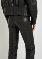 Aaron Esh Slim-leg Leather Trousers Black