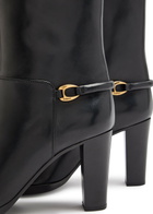 Saint Laurent Chemena 80 Leather Ankle Boots Black