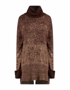 Manila Grace Womens Turtleneck in Brown