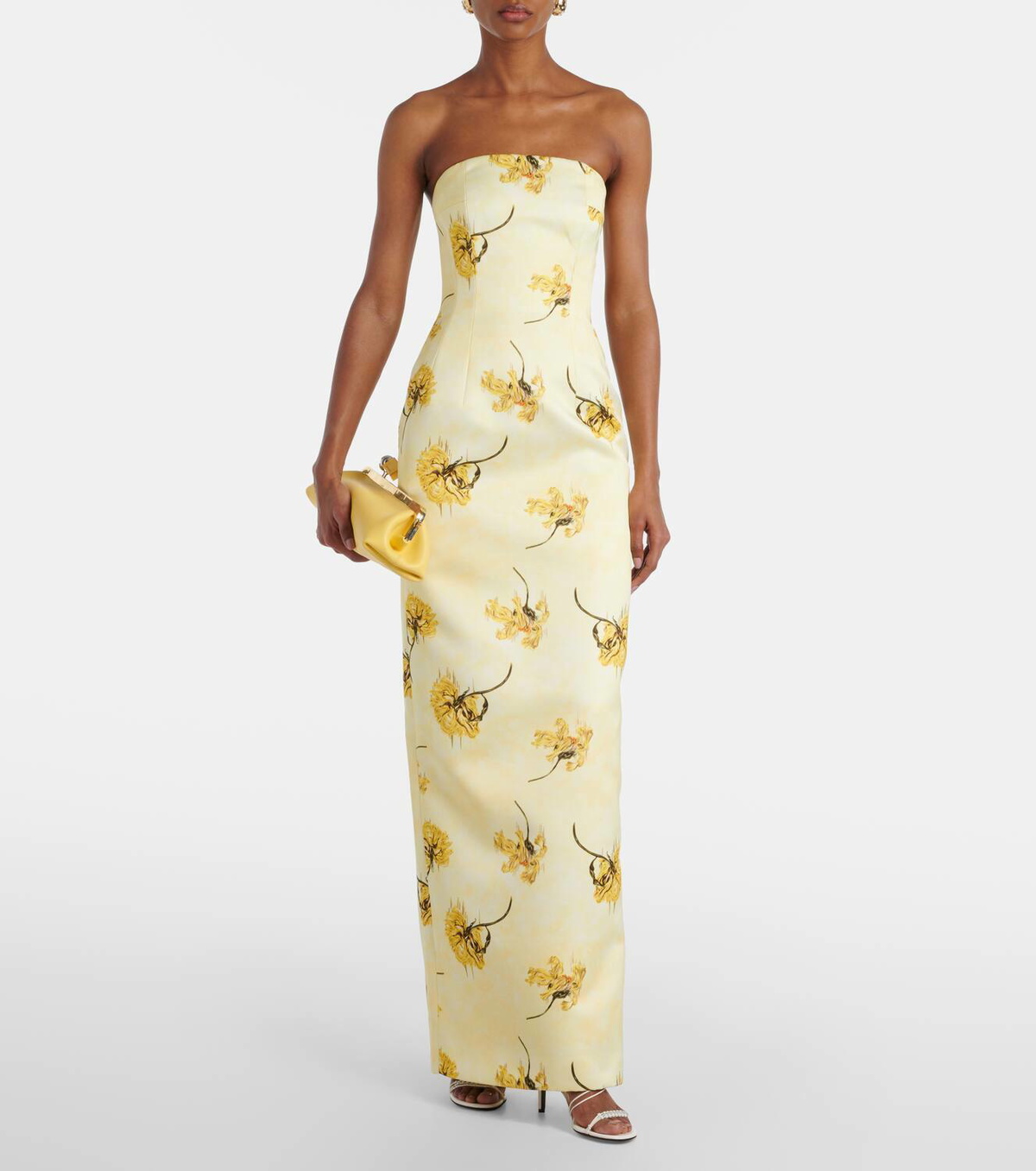 Emilia Wickstead Laelia floral strapless corset gown