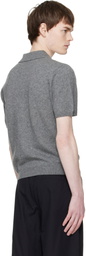 Entire Studios Gray Short Sleeve Knit Polo