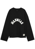 Nahmias Varsity Logo-appliquéd Cotton T-shirt Black