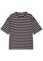 Ymc Striped Cotton T-shirt Navy