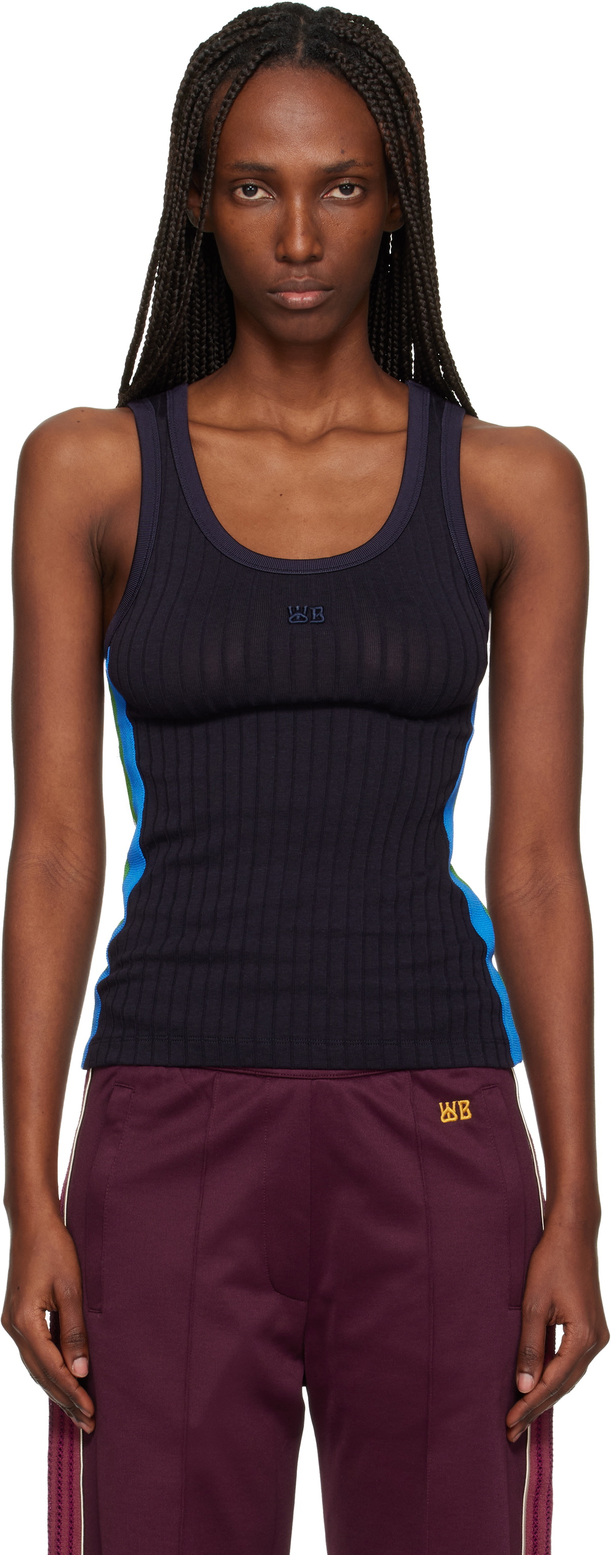 Wales Bonner Navy 'The Aria' Tank Top Wales Bonner