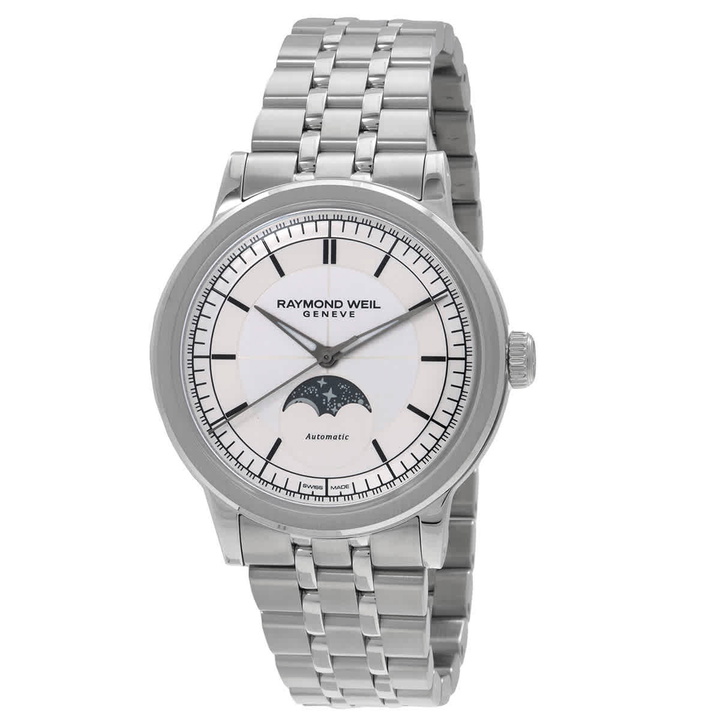 Photo: Raymond Weil Millesime Automatic Moon Phase Silver Dial Watch 2945-ST-65001