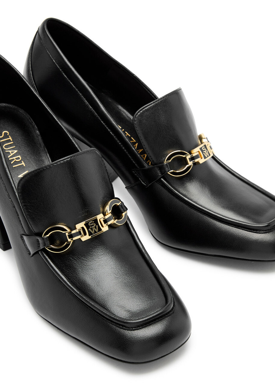 Stuart Weitzman Signature 85 Leather Loafers Black