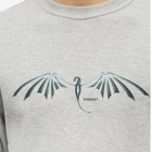 PACCBET Men's Long Sleeve Dragon Logo T-Shirt in Grey Melange