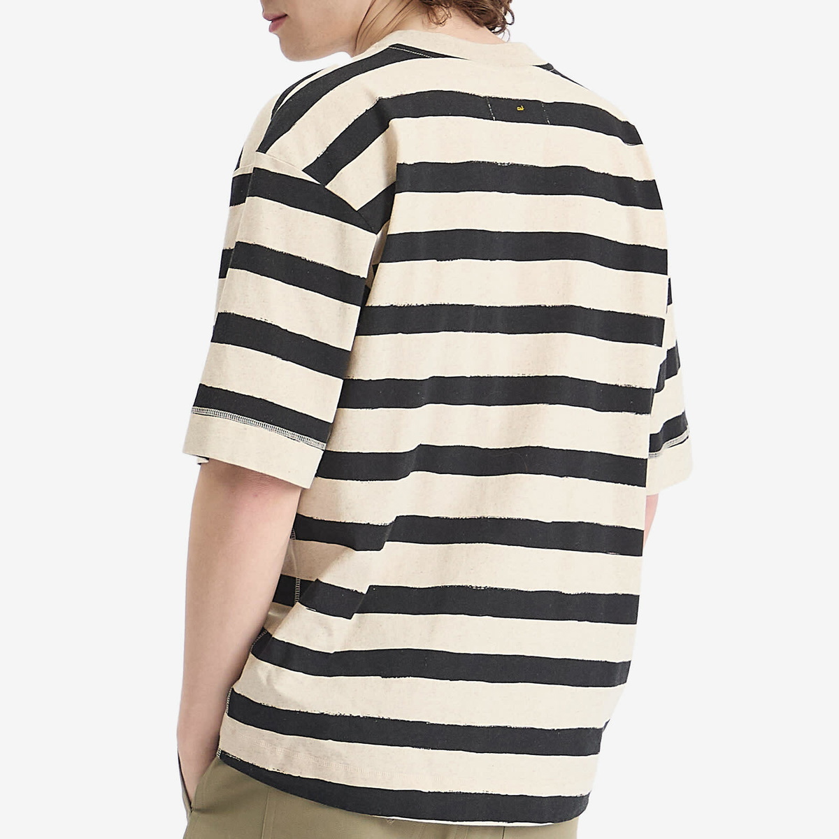MHL by Margaret Howell Men's Matelot Stripe T-shirt in Natural/Black