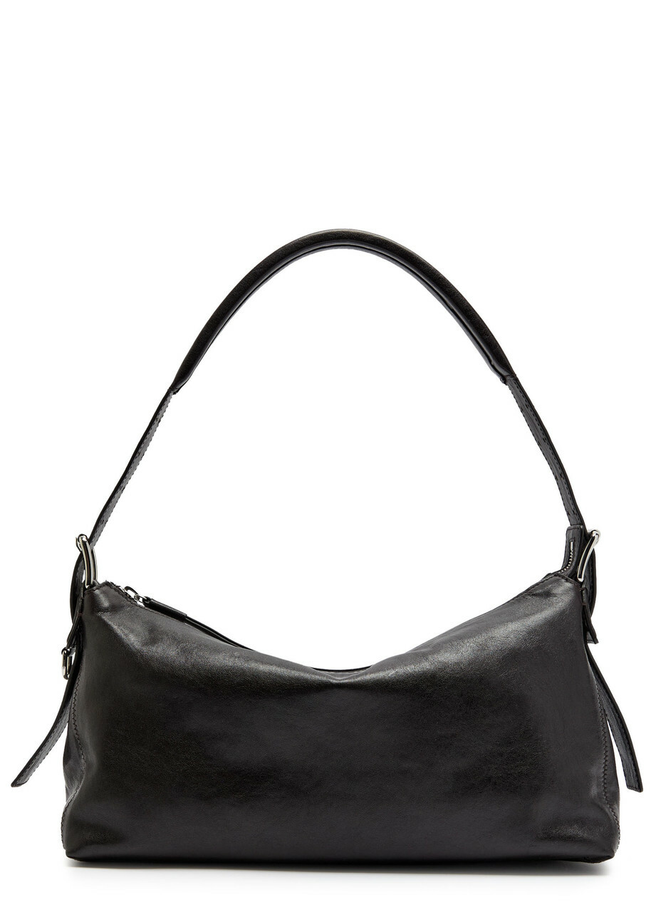 Lemaire Belted Baguette Leather Shoulder bag - Dark Chocolate