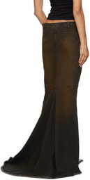 Mowalola Brown Mermaid Denim Maxi Skirt