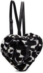 Dr. Martens Black & White Faux-Fur Heart Backpack