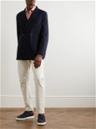 Brioni - Double-Breasted Silk-Blend Seersucker Suit Jacket - Blue