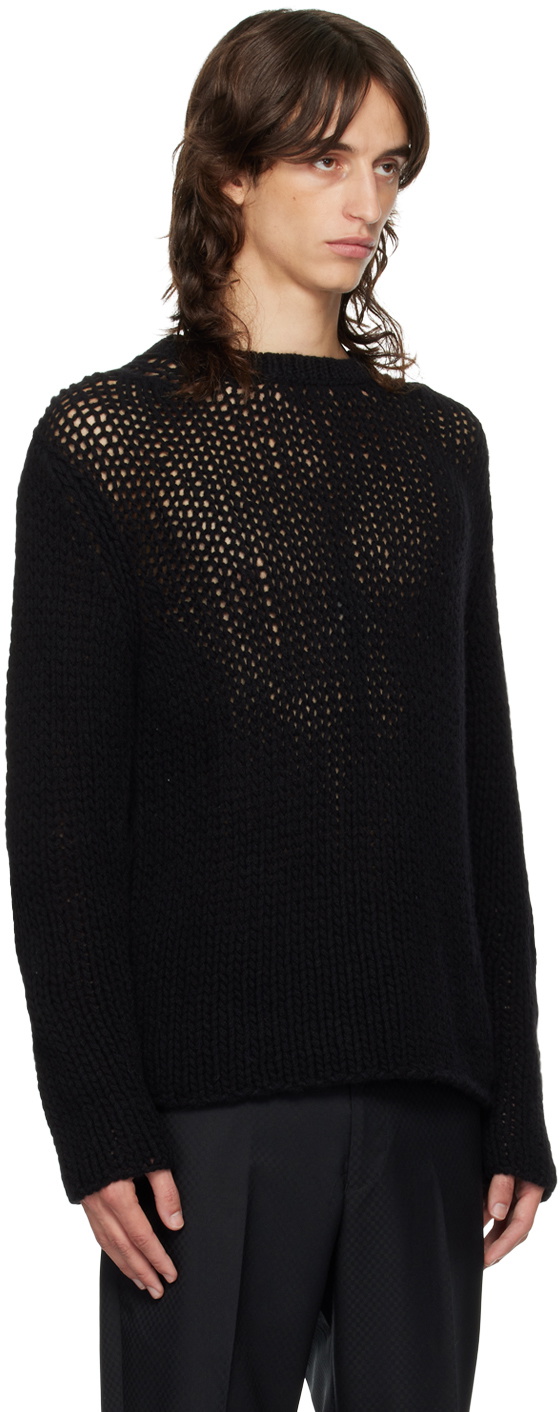 Comme des Garçons Homme Deux Black Open Knit Sweater Comme des