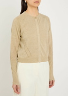 Joseph Tasse Lurex Knit Cardigan Beige