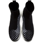 Neil Barrett Black and White Molecular Knit Sock Sneakers