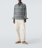 RRL Striped linen overshirt