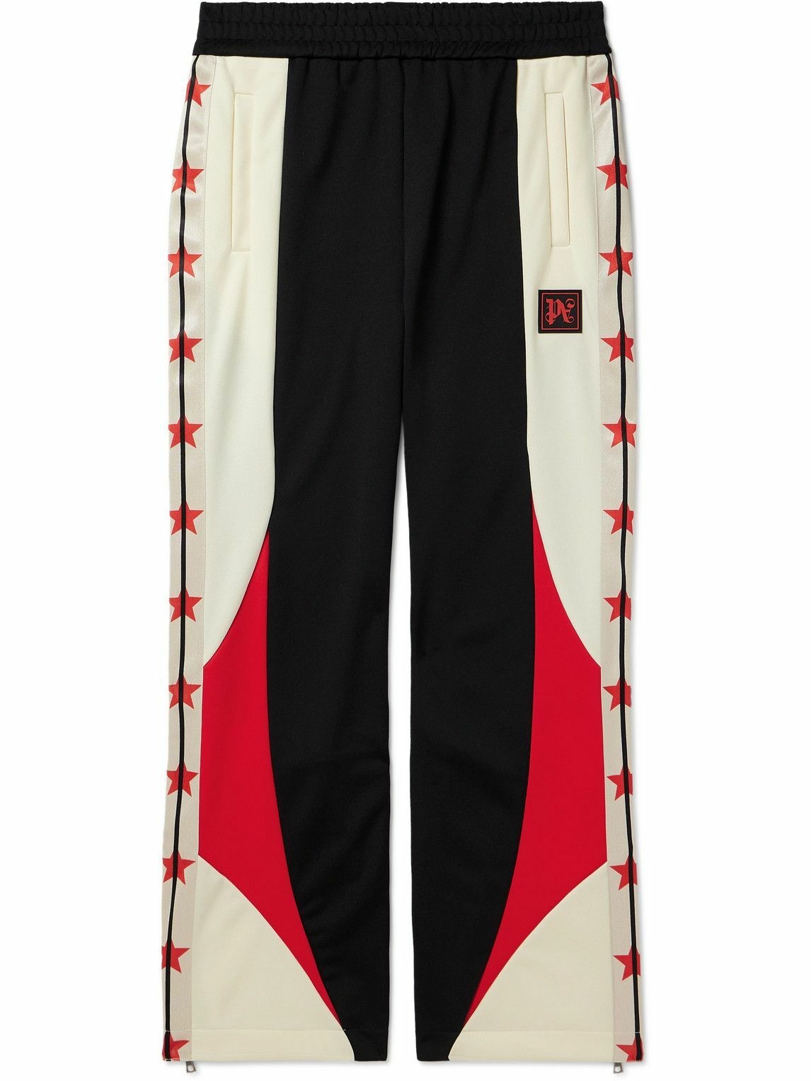 Photo: Palm Angels - Haas F1 Straight-Leg Printed Colour-Block Jersey Track Pants - Black
