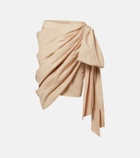 Chloé Bow-detail cotton poplin midi skirt