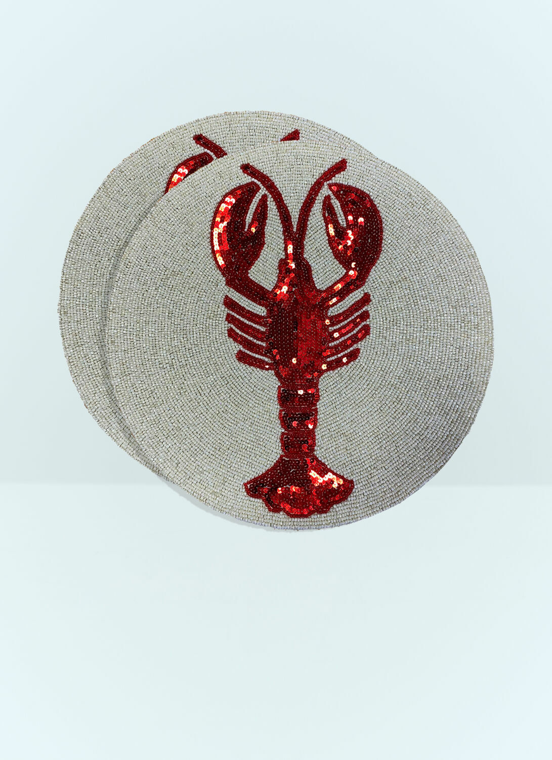 Les-Ottomans Set Of Two Lobster Beaded Placemats