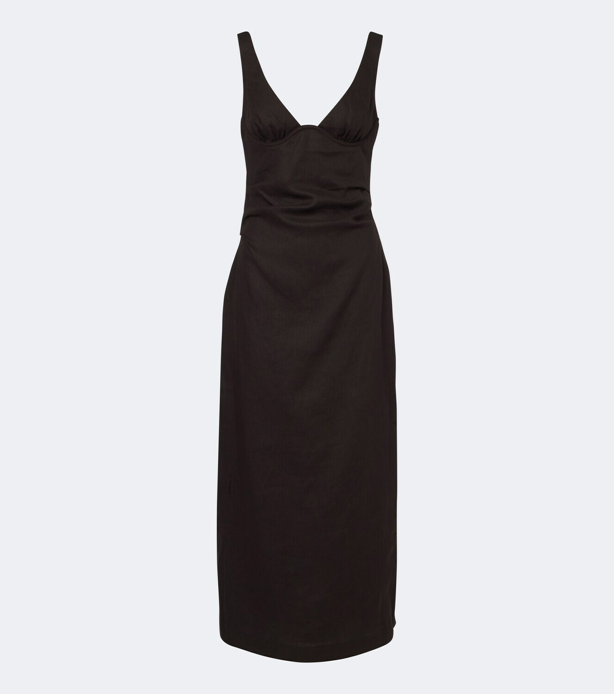 SIR Draped linen midi dress