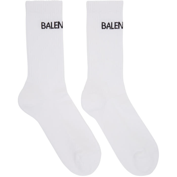 Photo: Balenciaga White Logo Socks