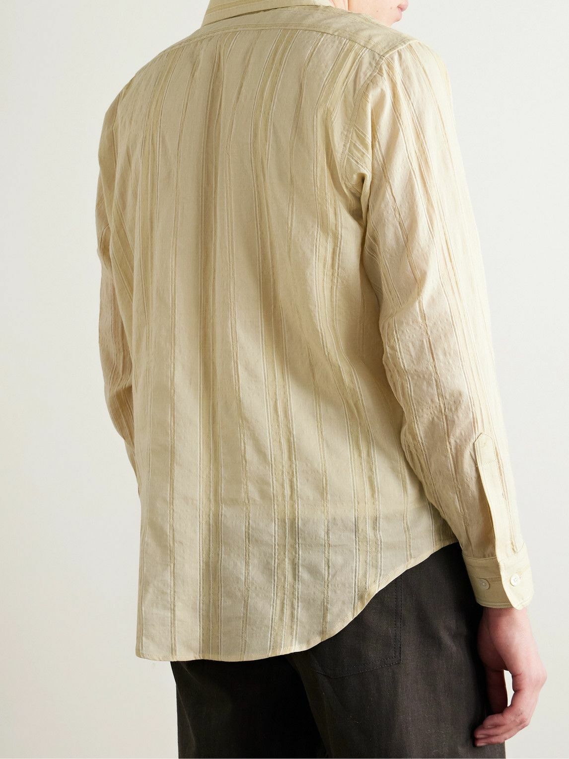 Small Talk - Striped Cotton-Voile Shirt - Green