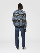 Missoni - Crew neck sweater with geometric zigzag pattern, Men, Blue