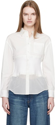 UNDERCOVER White Knit Paneled Shirt
