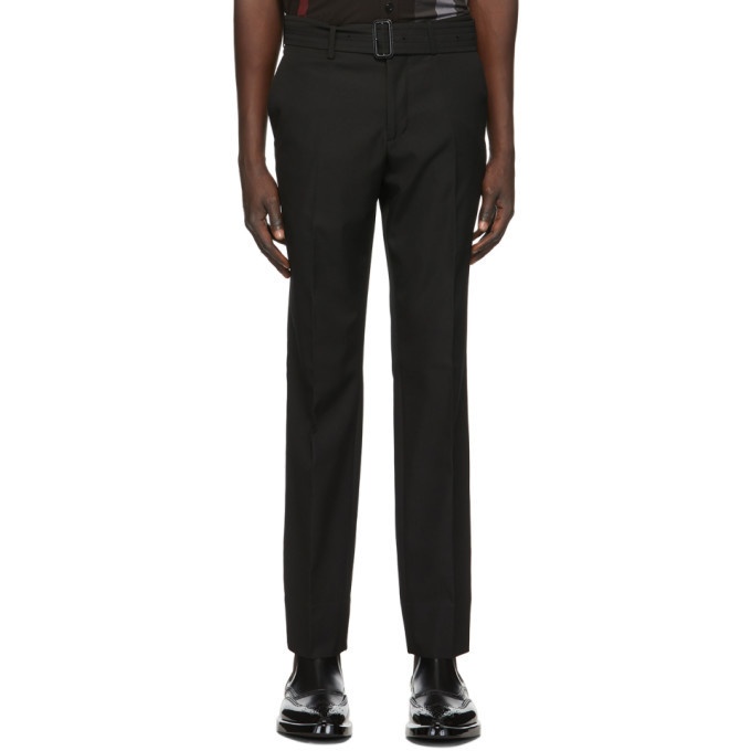 Photo: Burberry Black Wool Belted Trousers