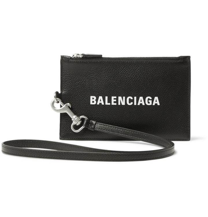 Photo: Balenciaga - Logo-Print Full-Grain Leather Passport Holder - Black