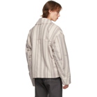 Kuro Grey Denim Stripe Boundary Jacket